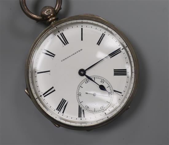 An Edwardian silver keywind chronometer pocket watch by JH Steward, London.